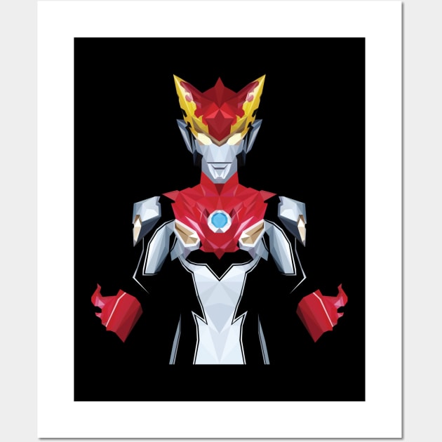 Ultraman Rosso (Low Poly Style) Wall Art by The Toku Verse